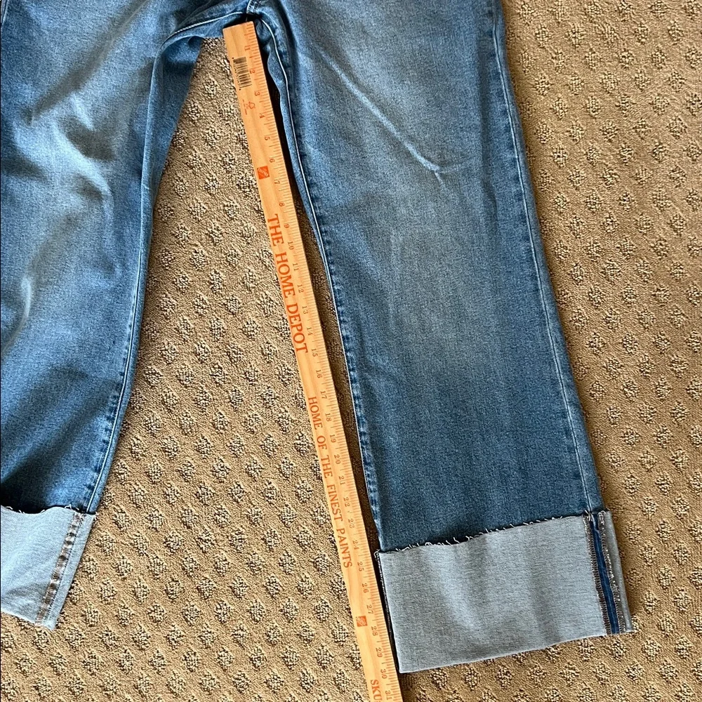 NEW Kancan Mid Rise Medium Blue Cuff Flare Denim Jean Sz 13 - Picture 8 of 8